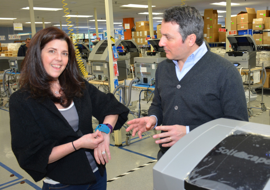Alexandria and Fabio inspect 3D printed models such as Baselworld Design Competition winners