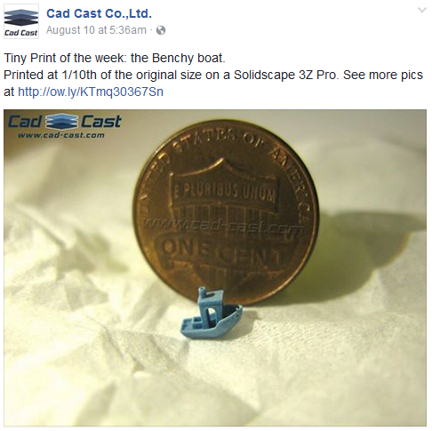 Cad Cast Co., Ltd. Tiny Print of the Week Boat 1/10th original size
