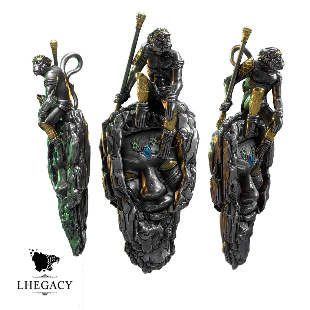 The Monkey King Pendant by Nicolas Delouche of France